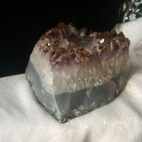 Large Natural ClusterAmethyst Purple Candle Holder - Picture 4 of 6